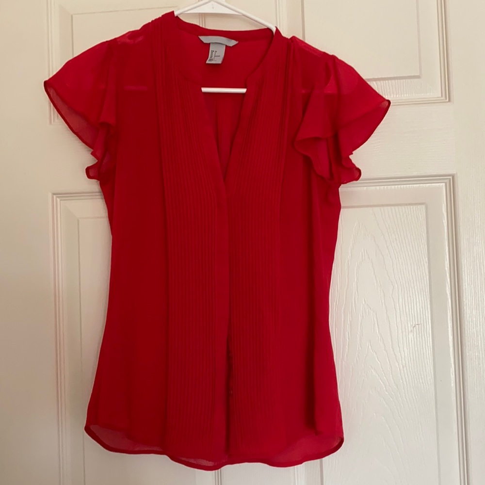 Red sheer sexy blouse